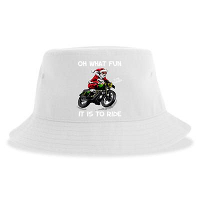 Oh What Fun It Is To Ride Motorcycle Christmas Pajama Gifts Premium Sustainable Bucket Hat