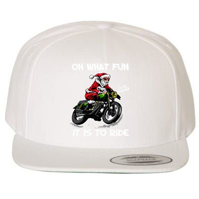 Oh What Fun It Is To Ride Motorcycle Christmas Pajama Gifts Premium Wool Snapback Cap