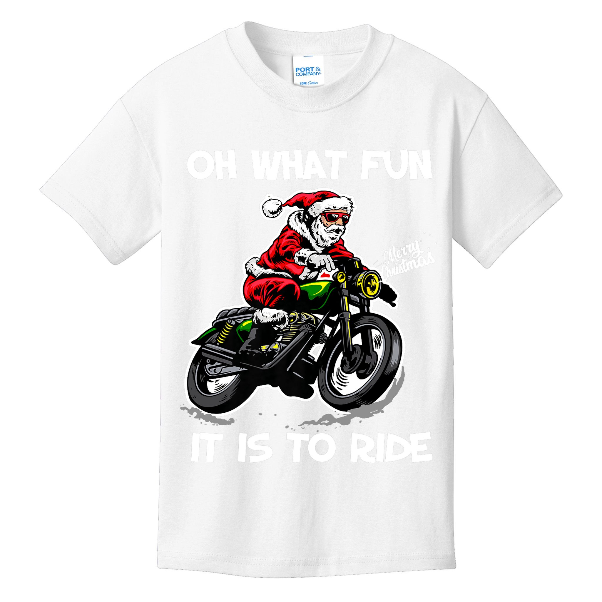 Oh What Fun It Is To Ride Motorcycle Christmas Pajama Gifts Premium Kids T-Shirt