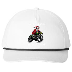 Oh What Fun It Is To Ride Motorcycle Christmas Pajama Gifts Premium Snapback Five-Panel Rope Hat