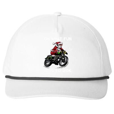 Oh What Fun It Is To Ride Motorcycle Christmas Pajama Gifts Premium Snapback Five-Panel Rope Hat