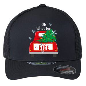 Oh What Fun It Is To Ride Christmas Tree Red Truck Xmas Gift Flexfit Unipanel Trucker Cap