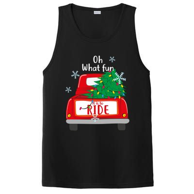 Oh What Fun It Is To Ride Christmas Tree Red Truck Xmas Gift PosiCharge Competitor Tank