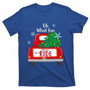 Oh What Fun It Is To Ride Christmas Tree Red Truck Xmas Gift T-Shirt