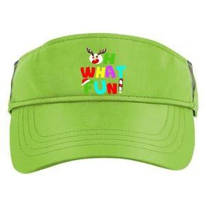 Oh What Fun Christmas Gift With Deer And Santa Hat Gift Adult Drive Performance Visor