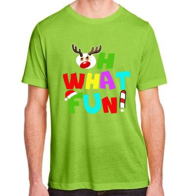 Oh What Fun Christmas Gift With Deer And Santa Hat Gift Adult ChromaSoft Performance T-Shirt