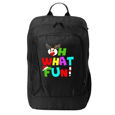 Oh What Fun Christmas Gift With Deer And Santa Hat Gift City Backpack