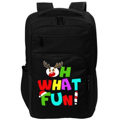 Oh What Fun Christmas Gift With Deer And Santa Hat Gift Impact Tech Backpack