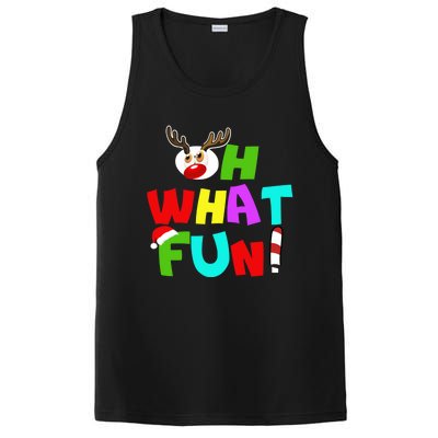 Oh What Fun Christmas Gift With Deer And Santa Hat Gift PosiCharge Competitor Tank