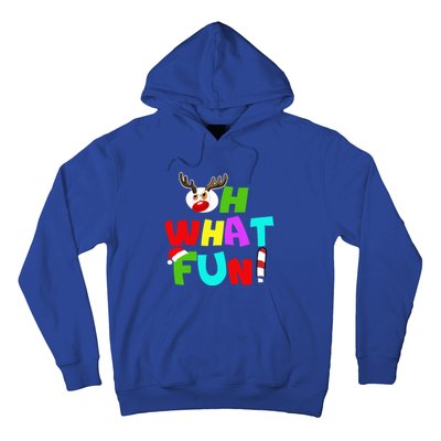 Oh What Fun Christmas Gift With Deer And Santa Hat Gift Hoodie