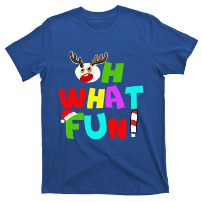 Oh What Fun Christmas Gift With Deer And Santa Hat Gift T-Shirt