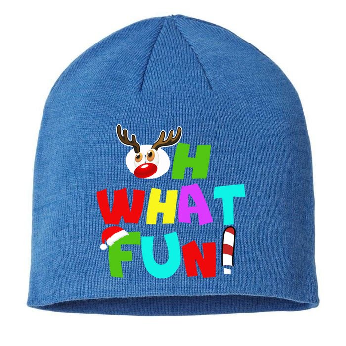 Oh What Fun Christmas Gift With Deer And Santa Hat Gift Sustainable Beanie