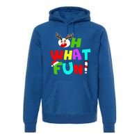 Oh What Fun Christmas Gift With Deer And Santa Hat Gift Premium Hoodie