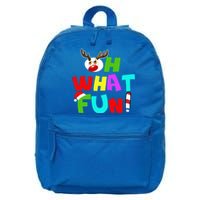 Oh What Fun Christmas Gift With Deer And Santa Hat Gift 16 in Basic Backpack