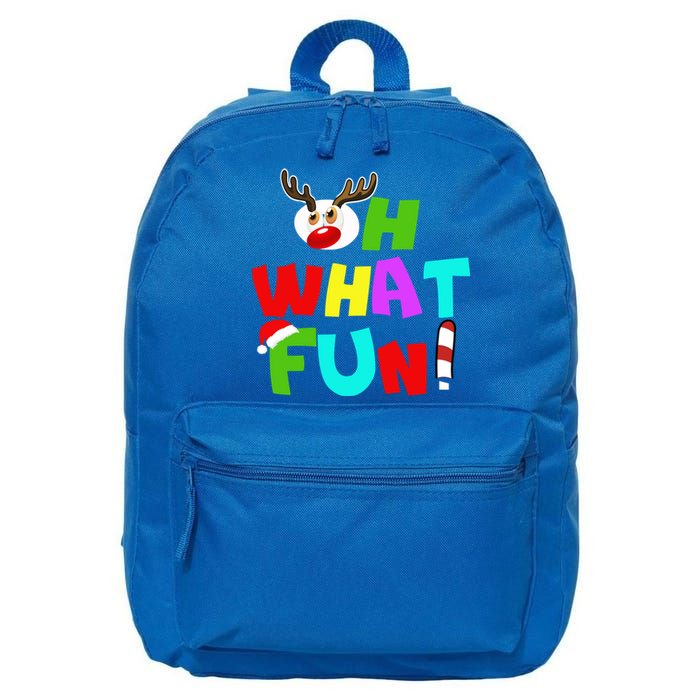 Oh What Fun Christmas Gift With Deer And Santa Hat Gift 16 in Basic Backpack