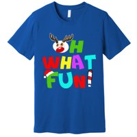 Oh What Fun Christmas Gift With Deer And Santa Hat Gift Premium T-Shirt