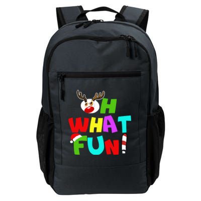 Oh What Fun Christmas Gift With Deer And Santa Hat Gift Daily Commute Backpack