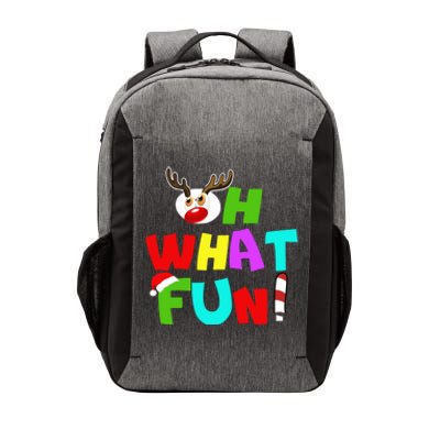 Oh What Fun Christmas Gift With Deer And Santa Hat Gift Vector Backpack