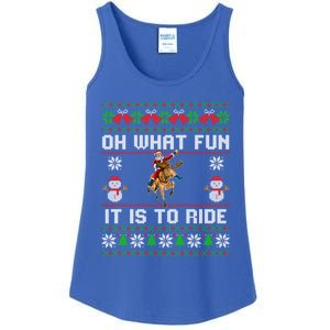 Oh What Fun It Is To Ride Deer Beer Santa Christmas Funny Gift Ladies Essential Tank