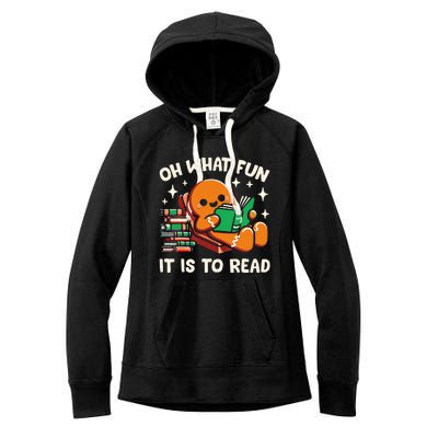 Oh What Fun It Is To Read Christmas Teacher Librarian Books Women's Fleece Hoodie