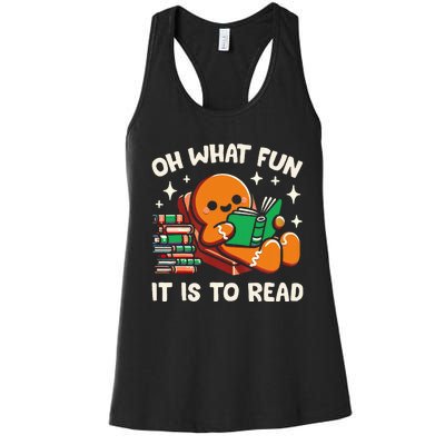 Oh What Fun It Is To Read Christmas Teacher Librarian Books Women's Racerback Tank