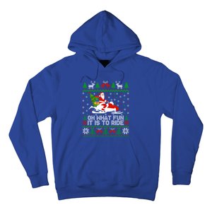 Oh What Fun It Is To Ride Funny Snowmobile Santa Christmas Gift Hoodie