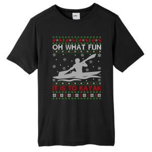 Oh What Fun It Is To Kayak Kayaking Ugly Christmas Gift Tall Fusion ChromaSoft Performance T-Shirt