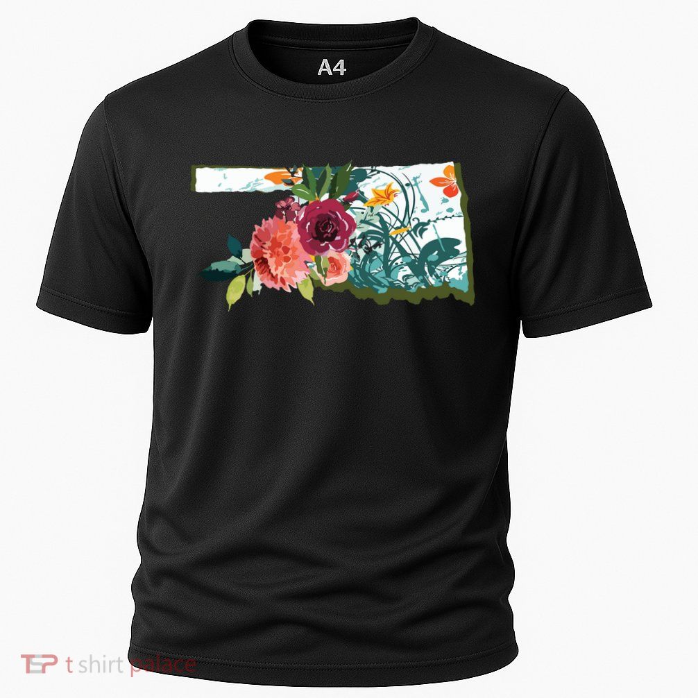Oklahoma Watercolor Flower Cooling Performance Crew T-Shirt