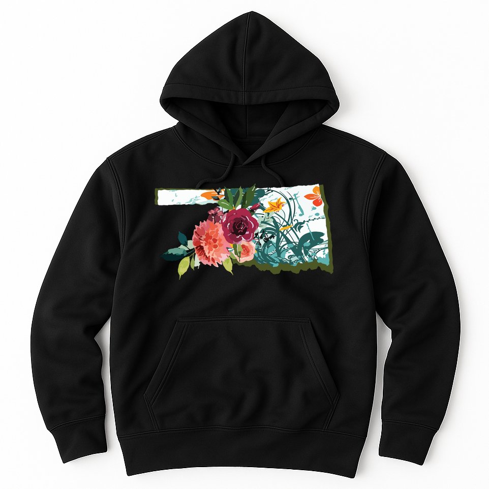 Oklahoma Watercolor Flower Hoodie