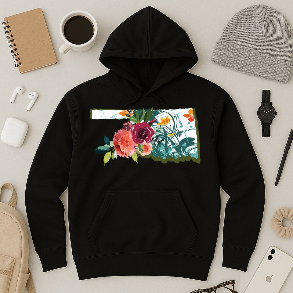 Oklahoma Watercolor Flower Hoodie