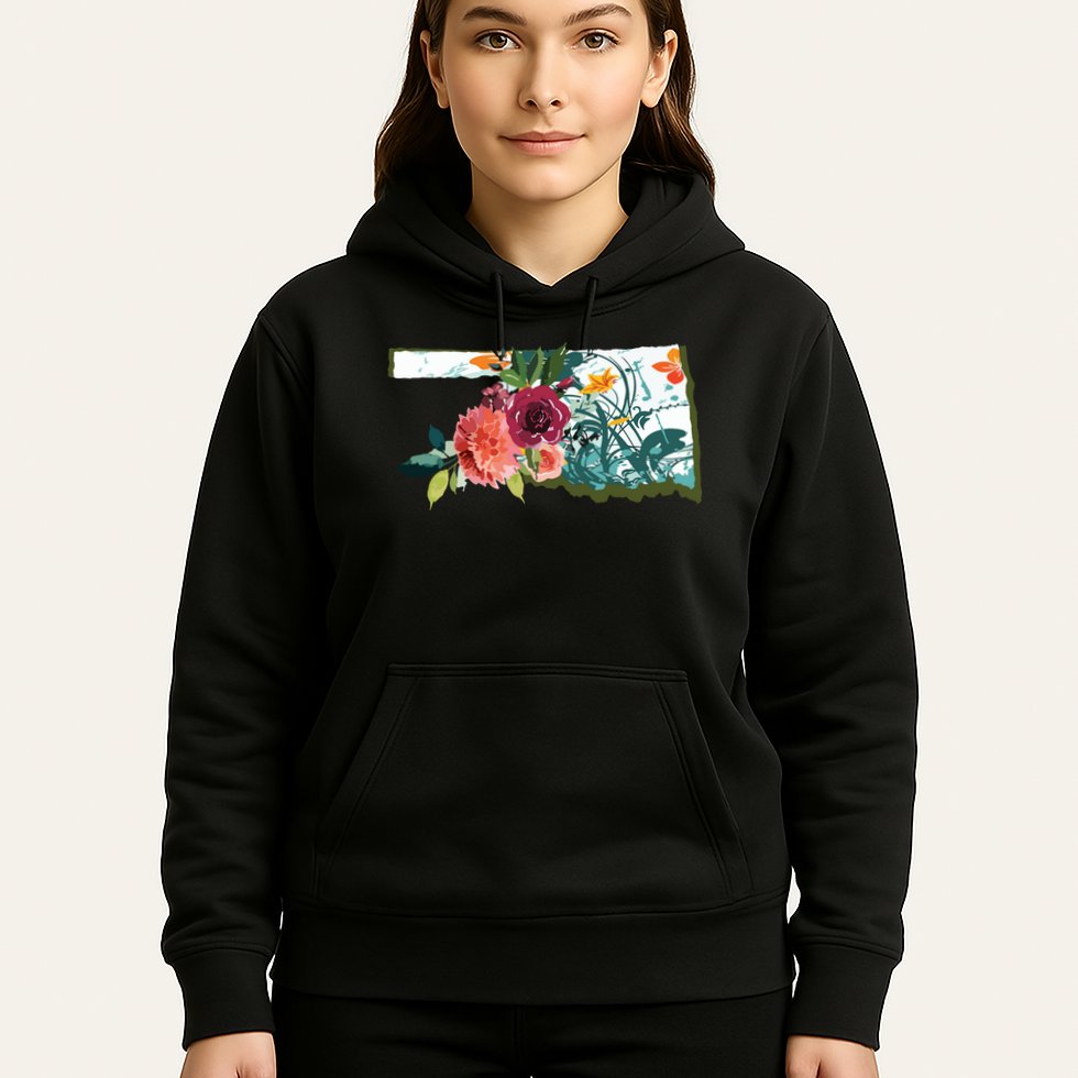 Oklahoma Watercolor Flower Hoodie