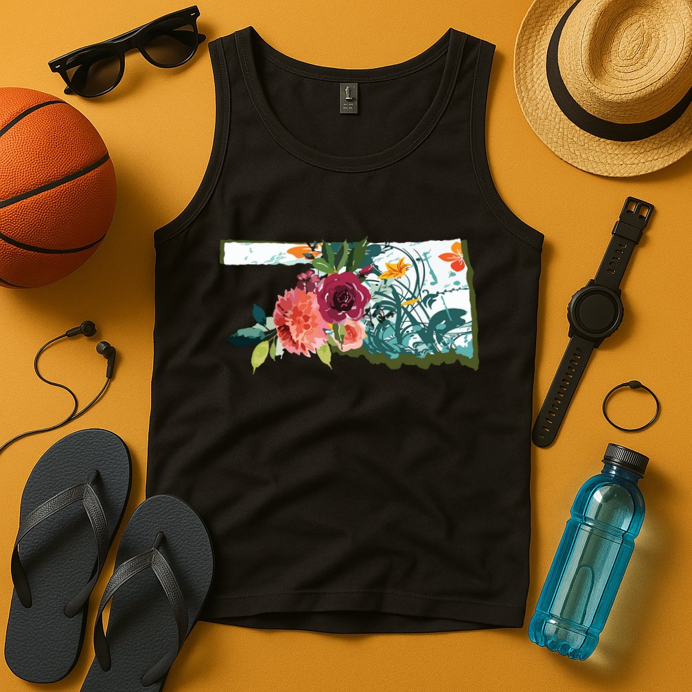 Oklahoma Watercolor Flower Tank Top