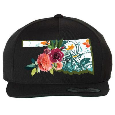 Oklahoma Watercolor Flower Wool Snapback Cap