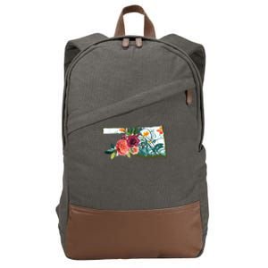 Oklahoma Watercolor Flower Cotton Canvas Backpack