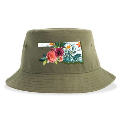 Oklahoma Watercolor Flower Sustainable Bucket Hat