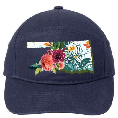 Oklahoma Watercolor Flower 7-Panel Snapback Hat