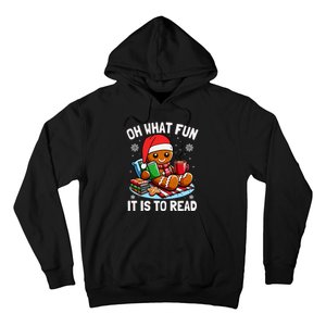 Oh What Fun It Is To Read Funny Christmas Gingerbread Book Lover Hoodie