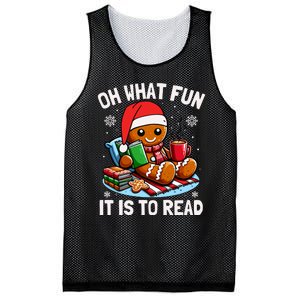 Oh What Fun It Is To Read Funny Christmas Gingerbread Book Lover Mesh Reversible Basketball Jersey Tank