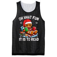 Oh What Fun It Is To Read Funny Christmas Gingerbread Book Lover Mesh Reversible Basketball Jersey Tank