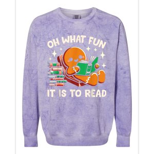 Oh What Fun It Is To Read Christmas Teacher Librarian Books Colorblast Crewneck Sweatshirt