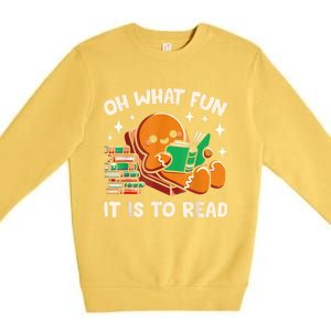 Oh What Fun It Is To Read Christmas Teacher Librarian Books Premium Crewneck Sweatshirt