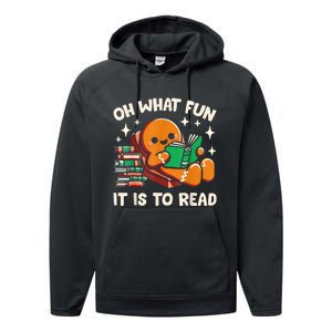 Oh What Fun It Is To Read Christmas Teacher Librarian Books Performance Fleece Hoodie