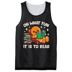 Oh What Fun It Is To Read Christmas Teacher Librarian Books Mesh Reversible Basketball Jersey Tank