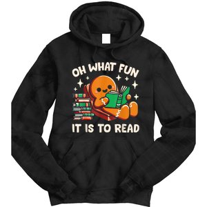 Oh What Fun It Is To Read Christmas Teacher Librarian Books Tie Dye Hoodie