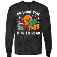 Oh What Fun It Is To Read Christmas Teacher Librarian Books Tie-Dye Long Sleeve Shirt