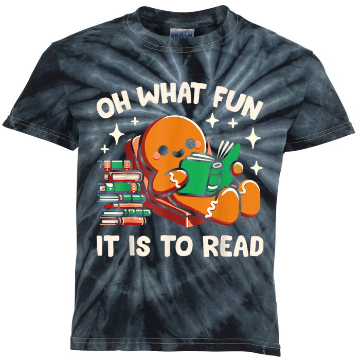 Oh What Fun It Is To Read Christmas Teacher Librarian Books Kids Tie-Dye T-Shirt