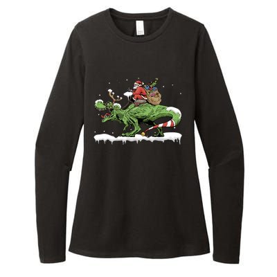 Oh What Fun It Is To Rawr Santa Claus Dinosaur Ride Gift Womens CVC Long Sleeve Shirt