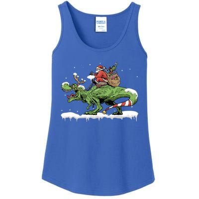 Oh What Fun It Is To Rawr Santa Claus Dinosaur Ride Gift Ladies Essential Tank