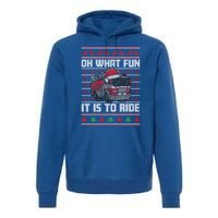 Oh What Fun It Is To Ride Fire Firefighter Ugly Christmas Gift Premium Hoodie