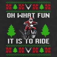 Oh What Fun It Is To Ride Motorcycle Santa Ugly Christmas Hat